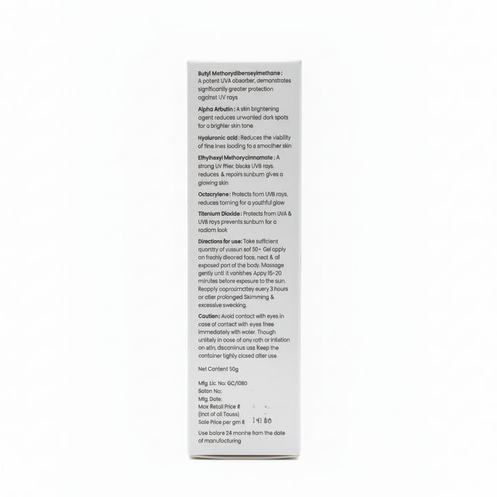 Yuzsun SPF 50 Sunscreen Gel, PA+++ Matte Finish, Water Resistant, 50g ...