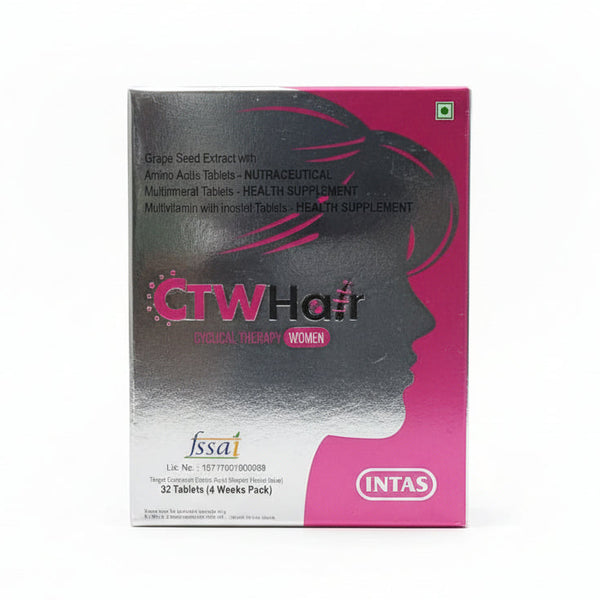 CTW Hair Cyclical Therapy for Women by Intas Pharmaceuticals-Professional Hair Nutrition Kit for Hair Growth and Strength