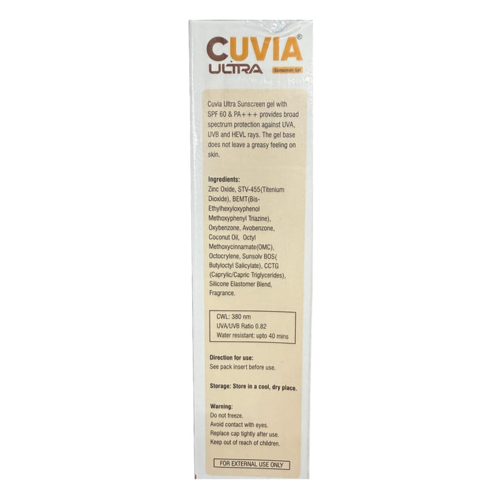 Cuvia Ultra SPF 60 PA+++ Sunscreen Gel 50 GM