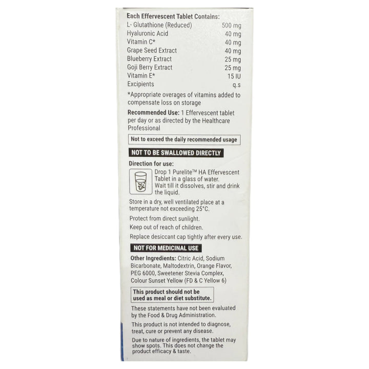 Purelite Ha Effervescent Tablets - Pack of 15 Tablets