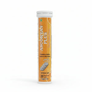 Ascorvan Plus Vitamin C & Zinc Effervescent | 20 Sugar-Free Tabs