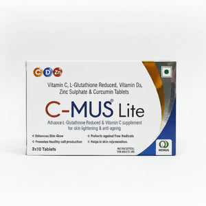 C-MUS Lite Antioxidant Tablets | L-Glutathione & Vitamin C | 30 Tabs
