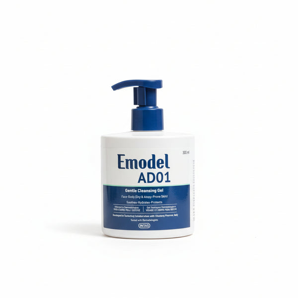 Front view of Emodel-AD01 Gentle Cleansing Gel 300ml pump bottle.