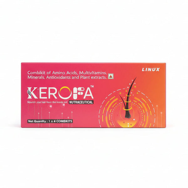 Front view of Linux Kerofa Hair Kit packaging for hair fall control and growth.