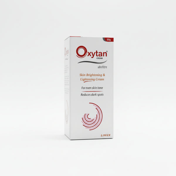 Front view of Oxytan Skin Brightening & Lightening Cream tube for even skin tone.