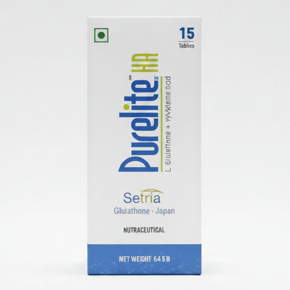 Front view of Purelite HA Effervescent Tablets 15 pack for skin hydration.