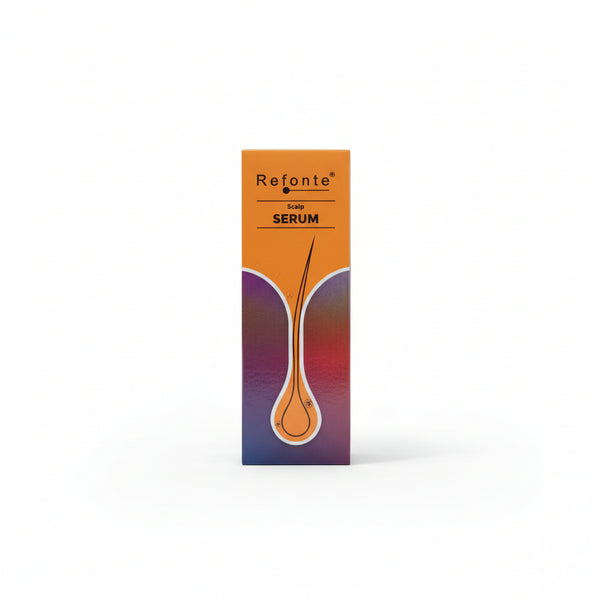 Front view of Refonte Scalp Serum packaging for hair growth and root strength.