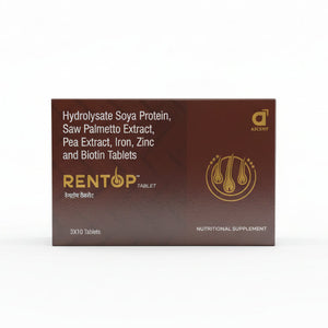 Ascent Rentop Tablets with Saw Palmetto & Biotin for Hair Health - 30 Tablets