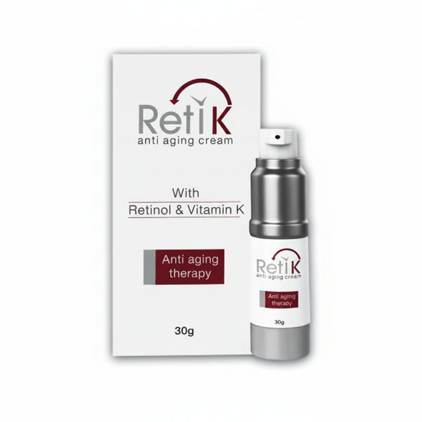 Front view of Retik Anti-Aging Therapy Cream 30g with Retinol and Vitamin K1.