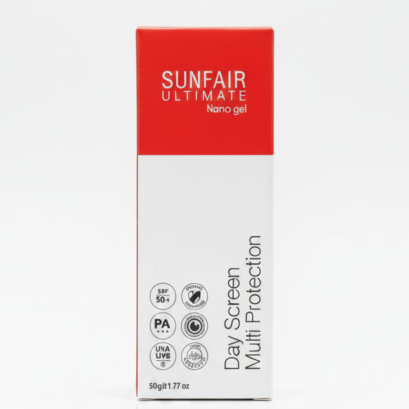 Front view of Sunfair Ultimate Day Screen Multi Protection Nano Gel SPF 50+.