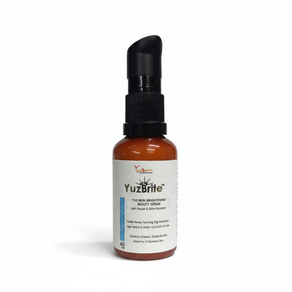 Front view of Yuzbrite Skin Brightening Serum bottel 40ml for pigmentation and tanning